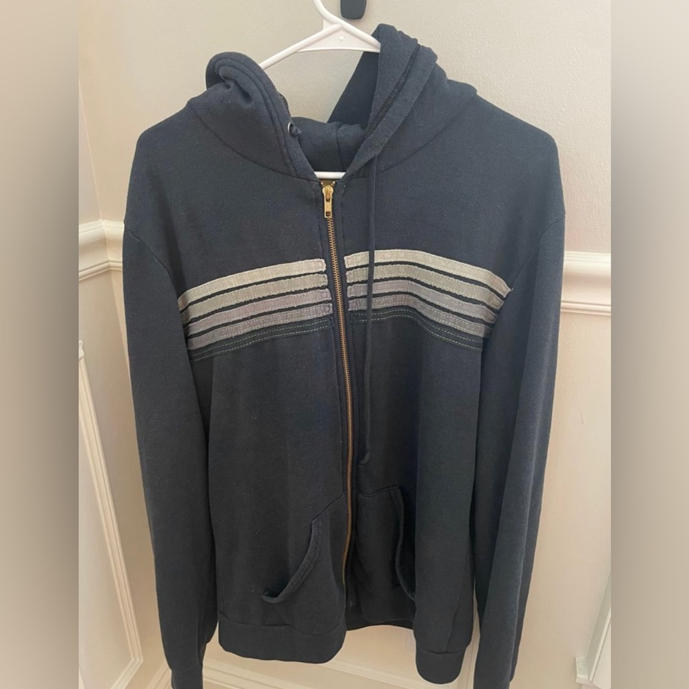 Aviator nation navy zip up hoodie sweatshirt